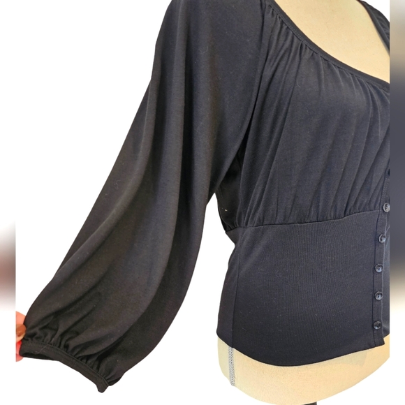 NWT Derek Heart Black Button Up Sweater - Picture 4 of 4